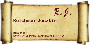 Reichman Jusztin névjegykártya